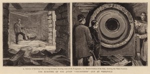 Het Barsten van het 38-Ton Thunderer Kanon in Woolwich door Joseph Nash